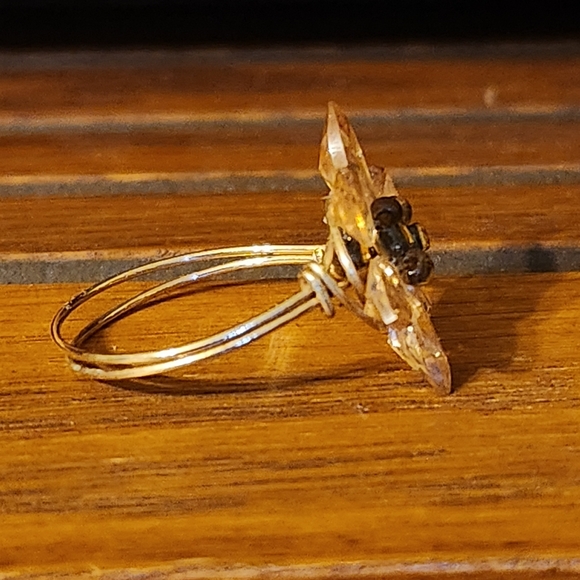 Swarovski Crystal Flower Ring Amber NWT Size 7 5 - Picture 3 of 4